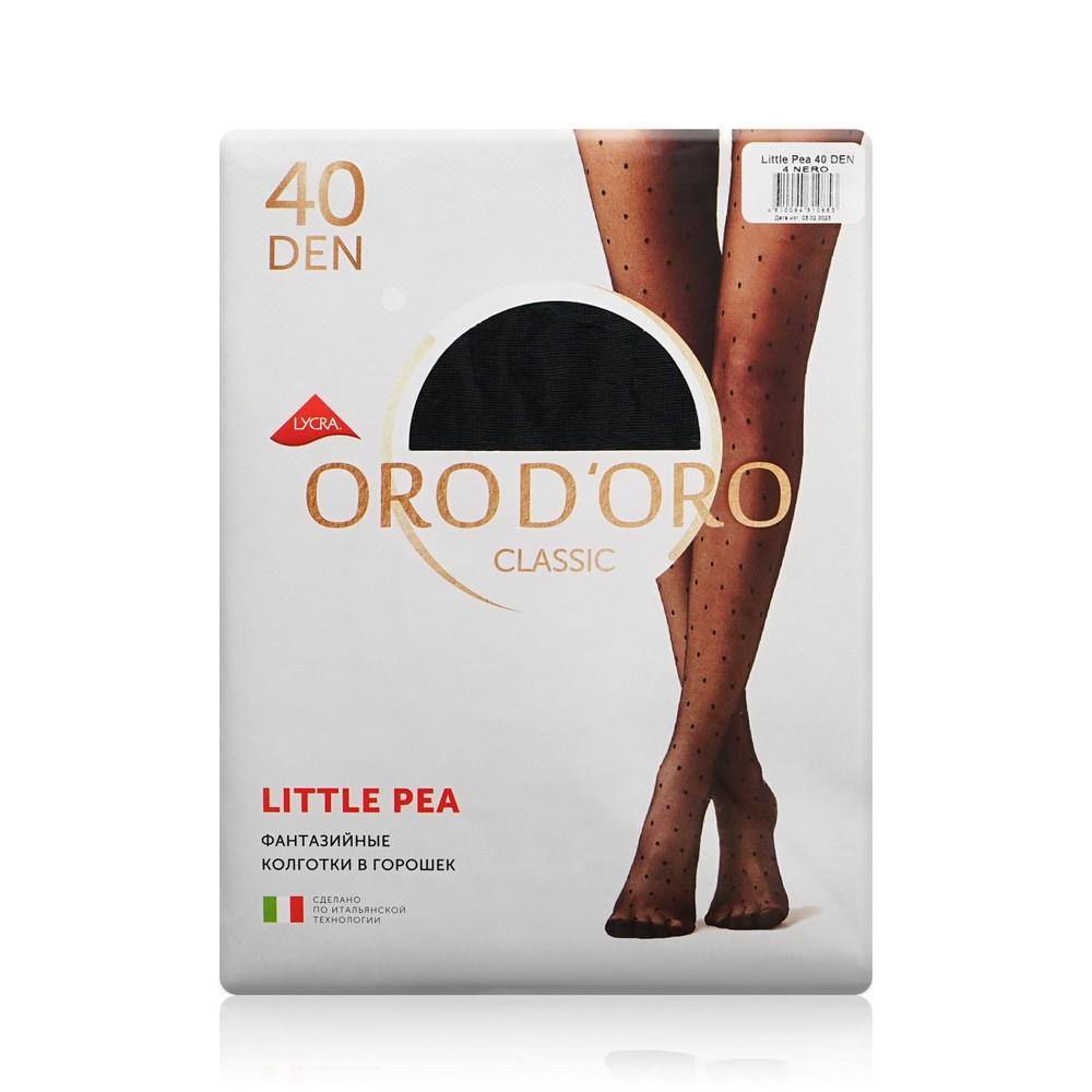 Женские колготки с рисунком Orodoro Little Pea 40den Nero 4 размер.