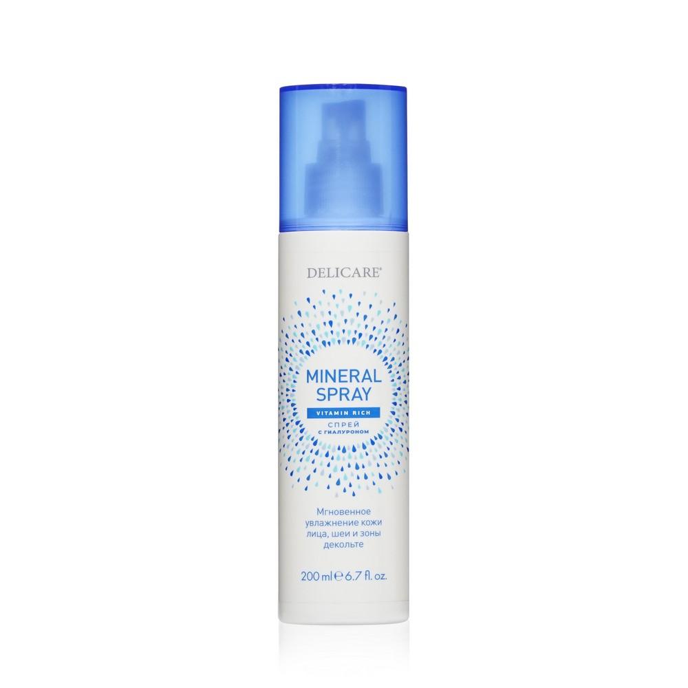 Минеральный спрей для лица Delicare Mineral Spray с гиалуроном 200мл.