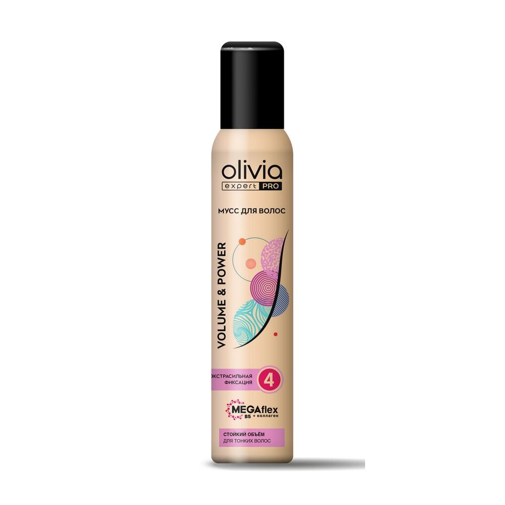 Мусс для волос Olivia expert PRO Volume & Power экстрасильная фиксация 4 150мл. Фото 1.