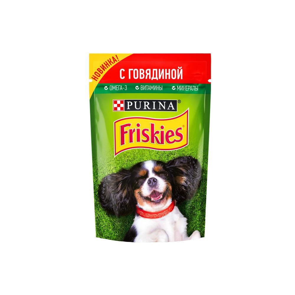 Влажный корм для собак Friskies с говядиной 85г. Фото 1.