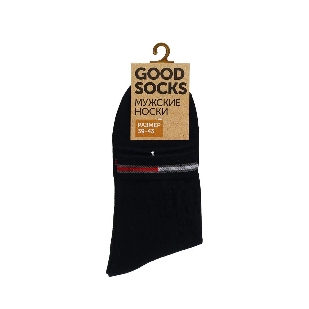 Мужские однотонные носки Good Socks Цветная полоска Синий р.39-43. Фото 1.