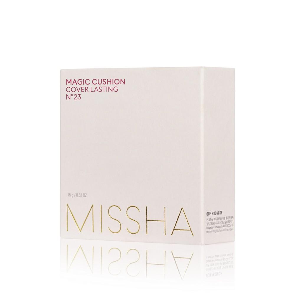 Тональный Кушон для лица Missha Magic Cushion Cover Lasting с устойчивым покрытием 23 15г. Фото 3.