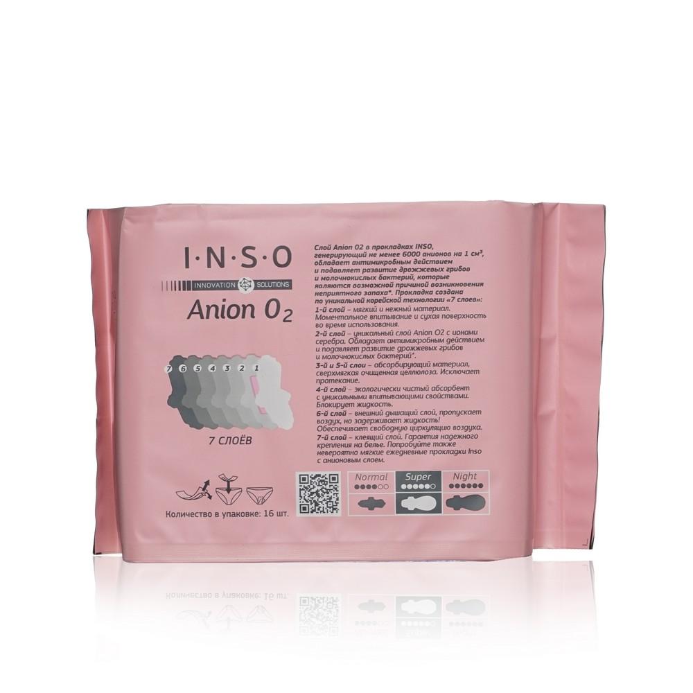 Женские прокладки INSO Anion O2 Extra Soft Super с анионовым слоем 16шт. Фото 3.