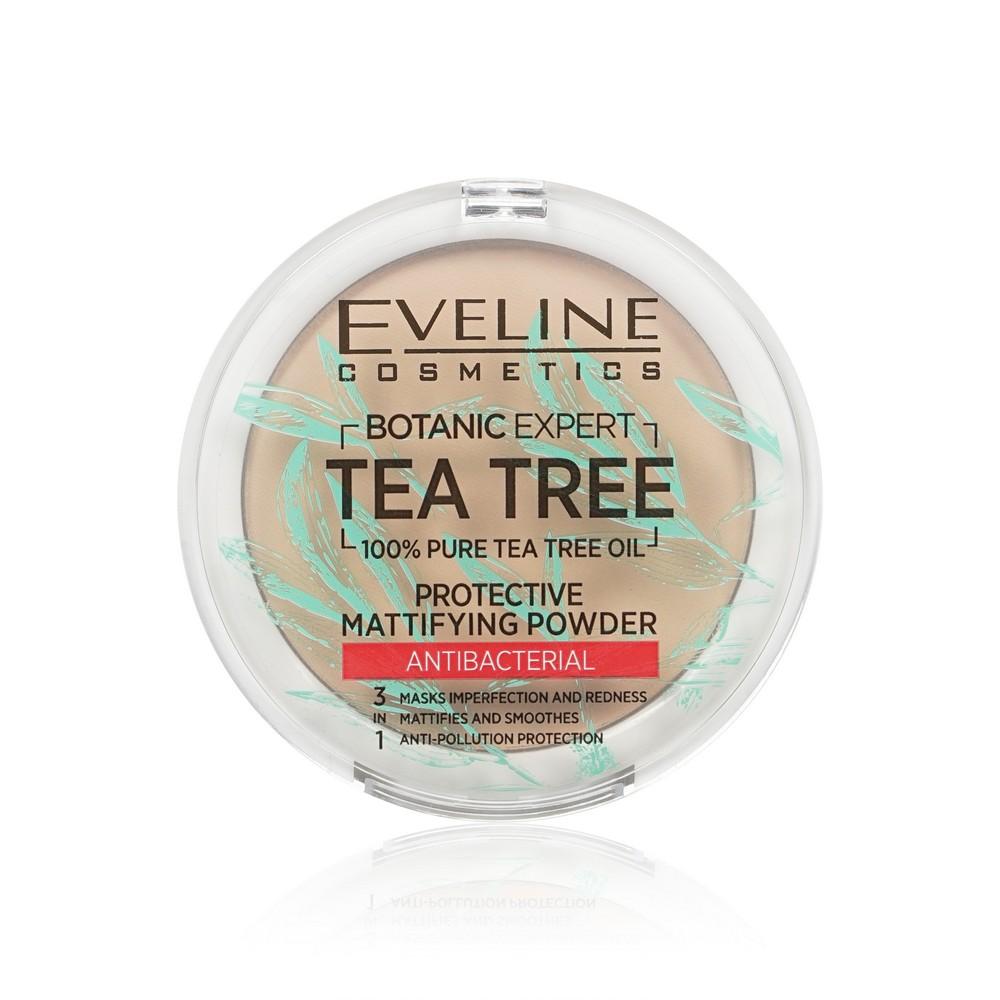 Пудра для лица Eveline Tea tree антибактериальная матирующая 004 Beige 9г. Фото 1.