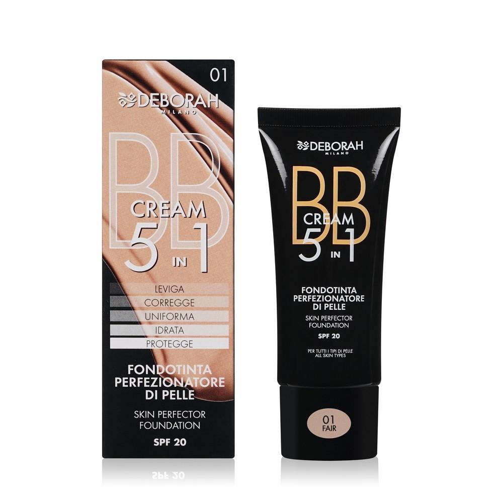 BB крем для лица DEBORAH Milano 5 in 1 Skin Perfector Foundation 01 SPF 20 30мл. Фото 1.