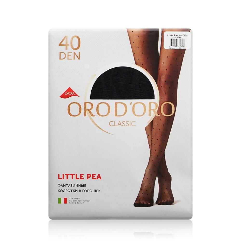 Женские колготки с рисунком Orodoro Little Pea 40den Nero 3 размер.