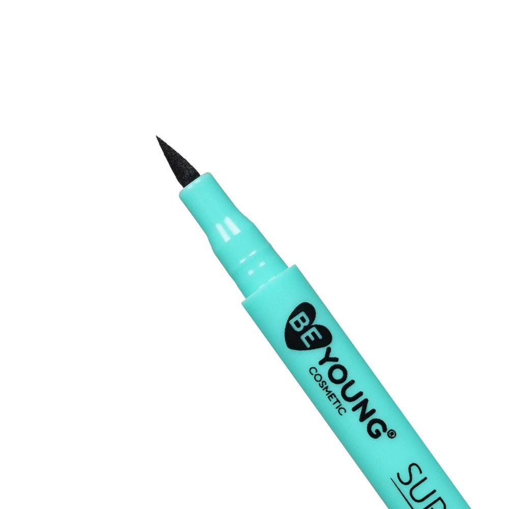 Подводка - фломастер для век BeYoung Super eyeliner Черная 0,5г. Фото 4.