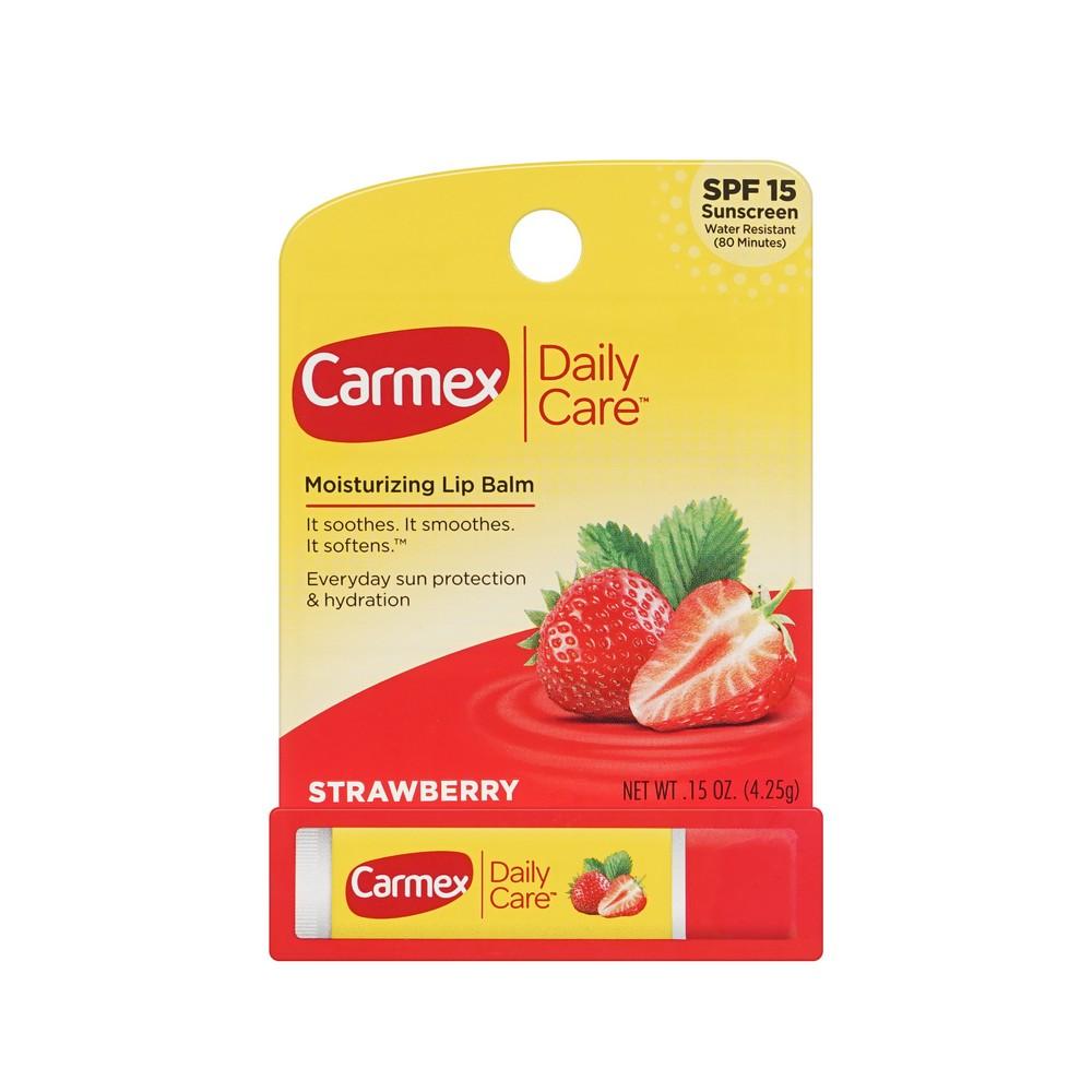 Бальзам для губ Carmex Daily Care Strawberry SPF 15 4,25г. Фото 1.