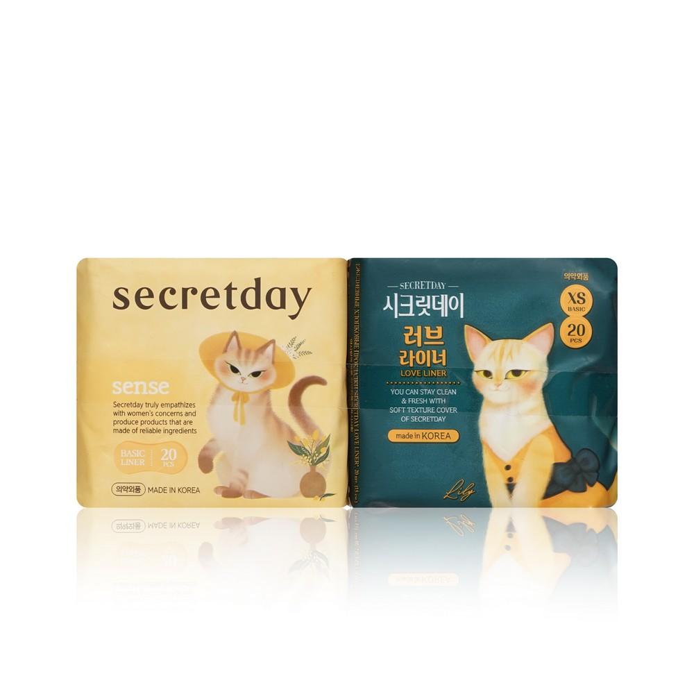 Ежедневные прокладки Secretday Love liner + Sense (20шт + 20шт) 40шт.