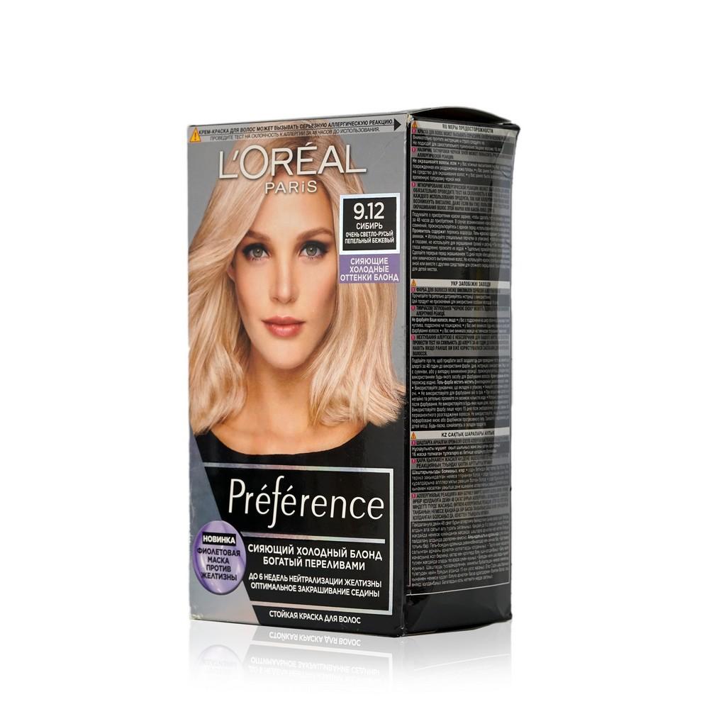 Краска для волос L'Oreal Paris Preference 9.12 Сибирь Очень светло-русый. Фото 1.