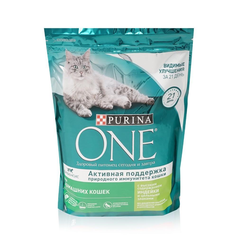 Сухой корм для домашних кошек Purina One " Индейка и цельные злаки " 750мл. Фото 1.