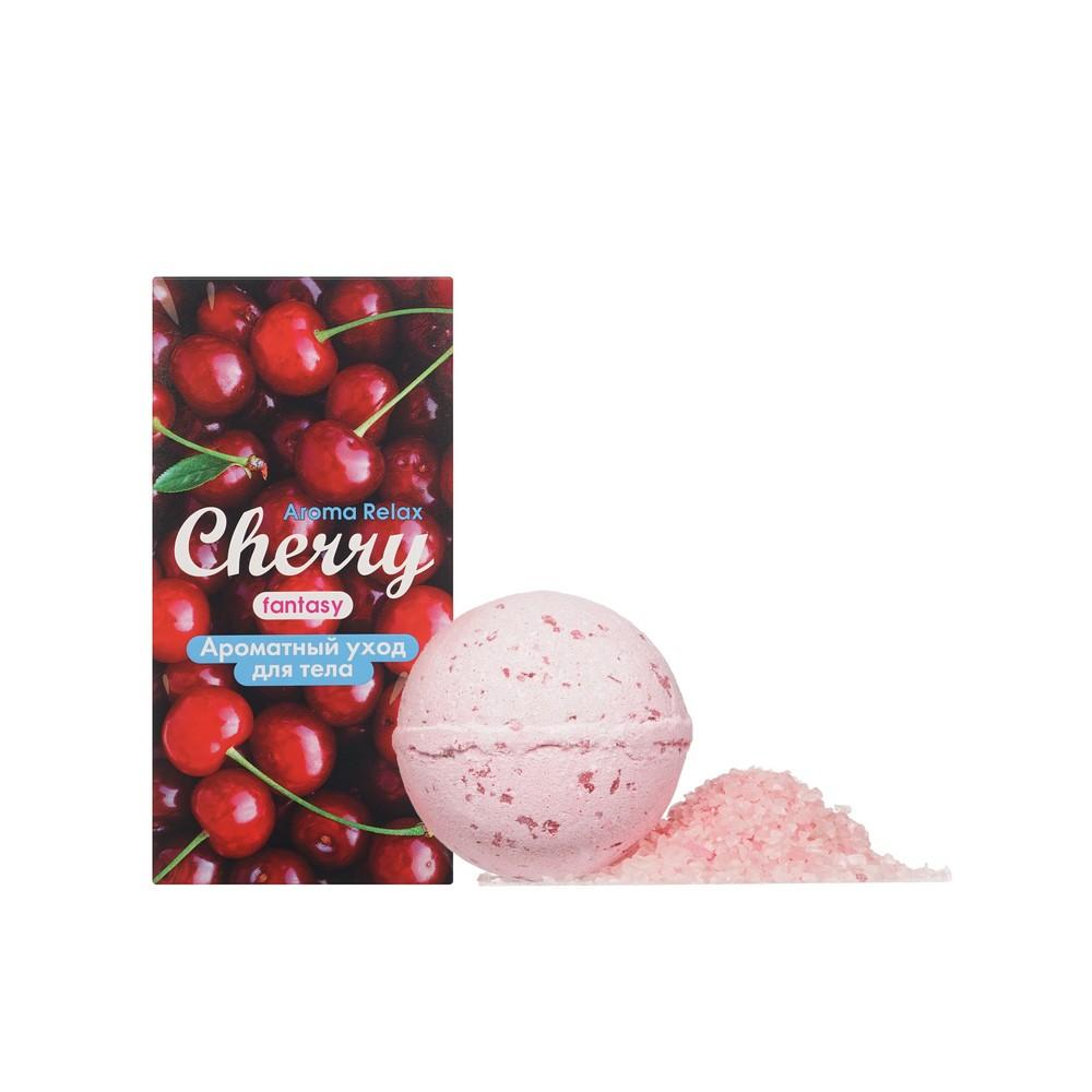 Женский подарочный набор ( бурлящий шар для ванн WEIS Cherry 160г + соль для ванн Ягодная 100г ). Фото 1.