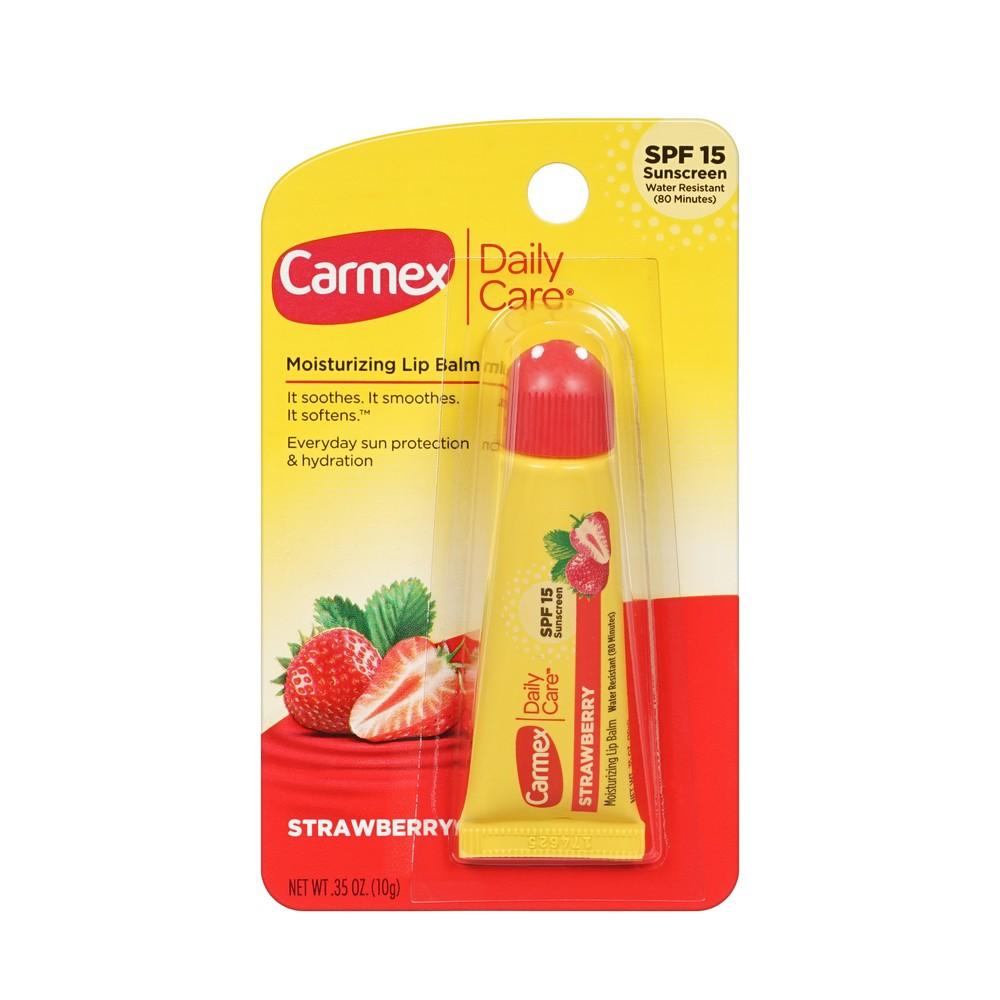 Бальзам для губ Carmex Daily Care Strawberry SPF 15 10мл. Фото 1.