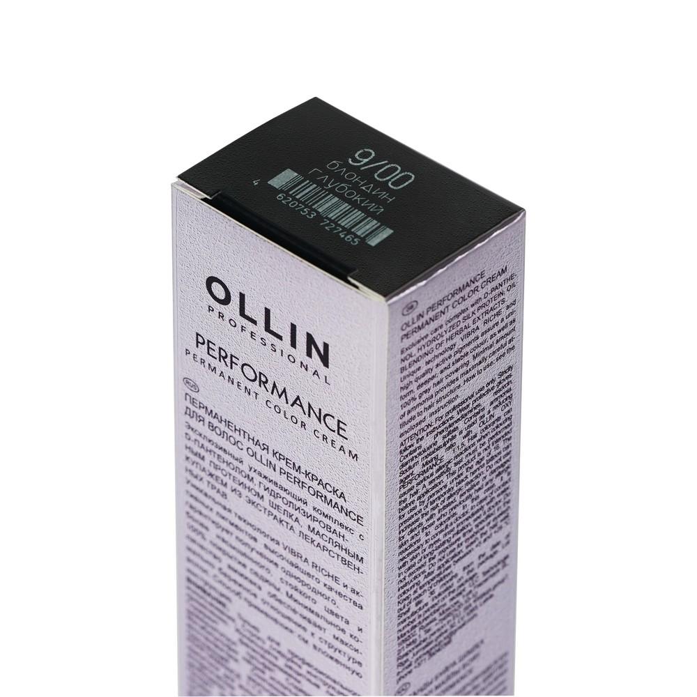 Крем - краска для волос Ollin Professional Performance 9/00 Блондин глубокий 60мл. Фото 4.