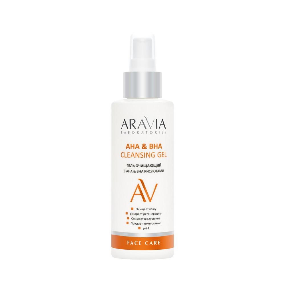 Очищающий гель для лица с кислотами Aravia Laboratories AHA & BHA Cleansing Gel 150мл. Фото 2.