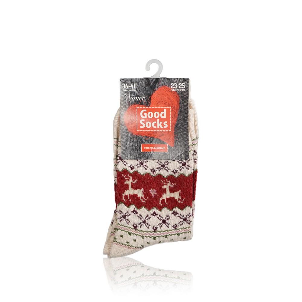 Женские носки Good Socks AW19/22, WAT81266-66A " олени " с иммитацией шерсти. Фото 1.