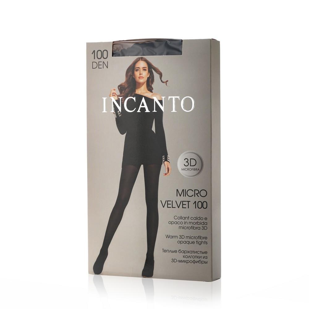 Женские колготки INCANTO Micro velvet из микрофибры 100den Nero 2 размер.