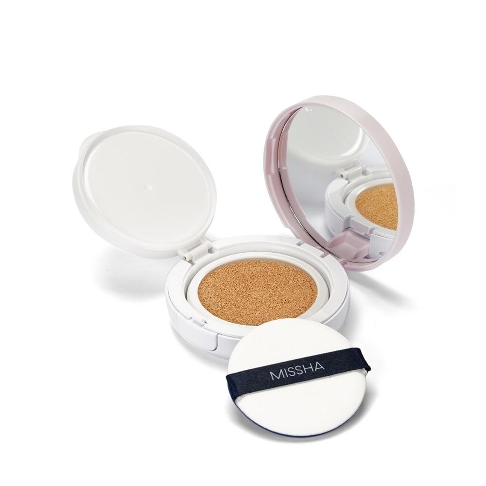 Тональный Кушон для лица Missha Magic Cushion Cover Lasting с устойчивым покрытием 21 15г. Фото 7.