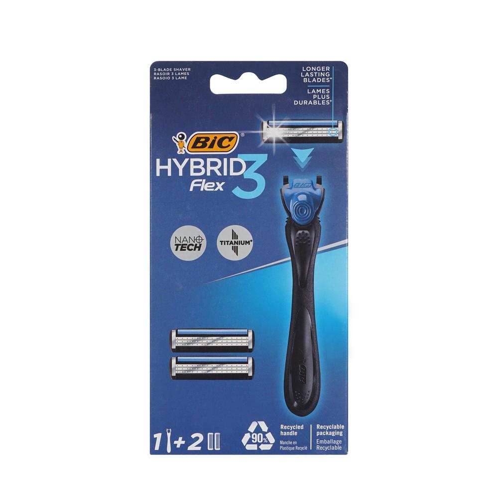 Мужской станок для бритья Bic Flex 3 Hybrid + 2 сменные кассеты. Фото 1.