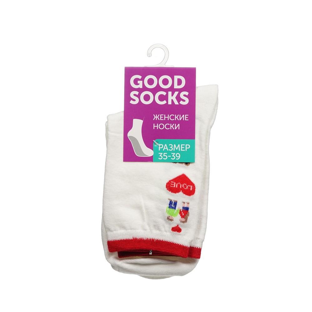 Женские носки Good Socks Мишка/ягодки Белый р.35-39. Фото 1.