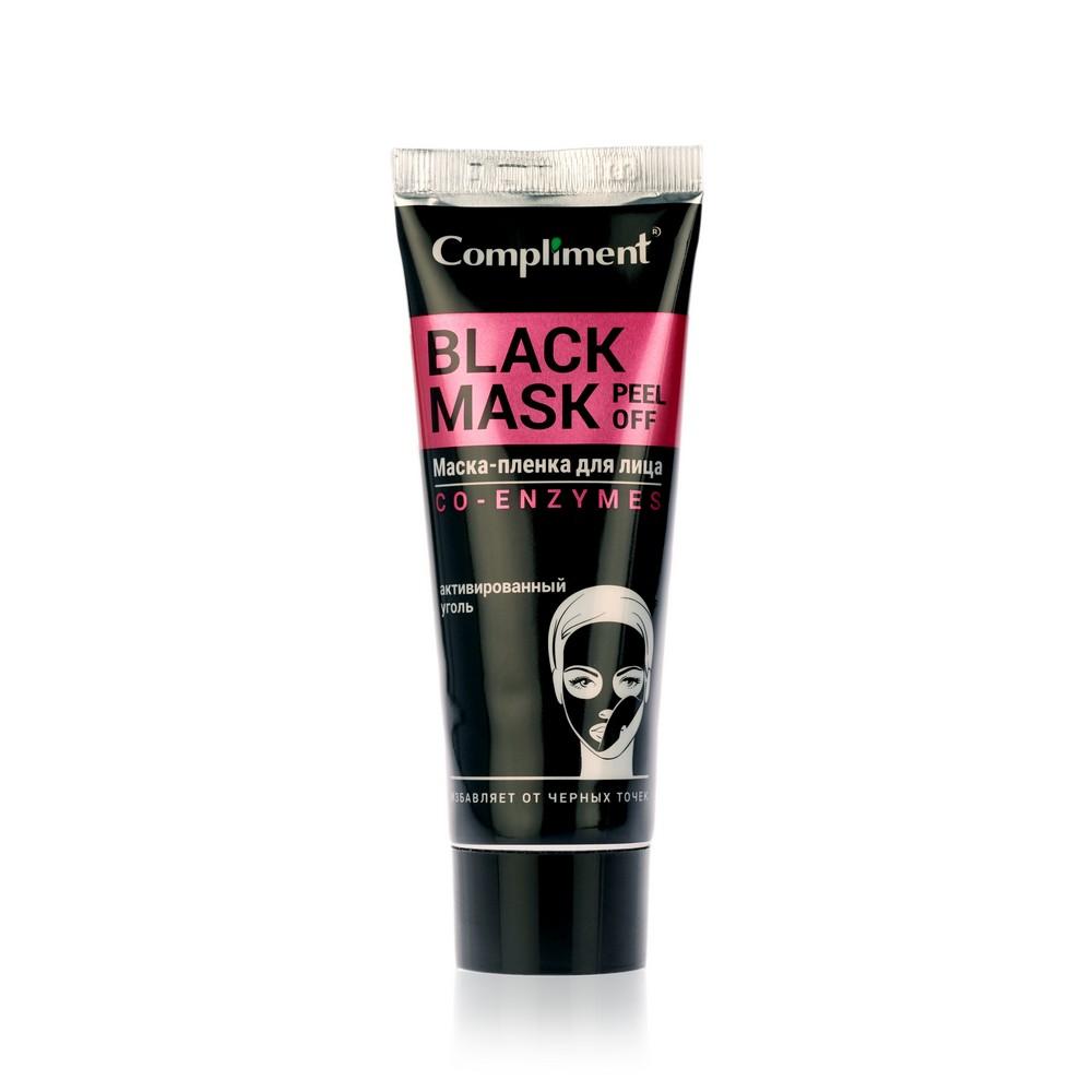 Маска - пленка для лица Compliment Black Mask Peel Off Co-Enzymes " глубокое очищение " 80мл. Фото 2.