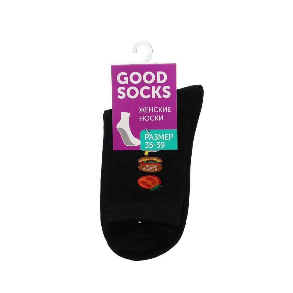 Женские носки Good Socks Помидор/бургер/кола Черный р.35-39. Фото 1.