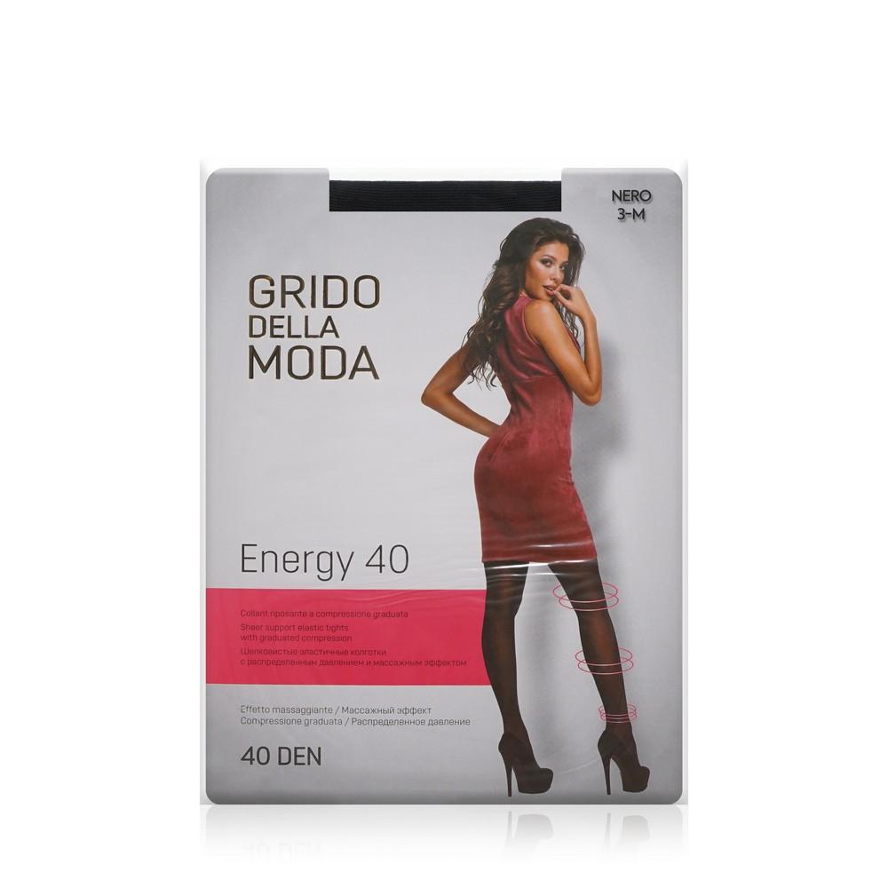 Женские колготки Grido della Moda Energy с массажным эффектом 40den Nero 3 размер. Фото 1.