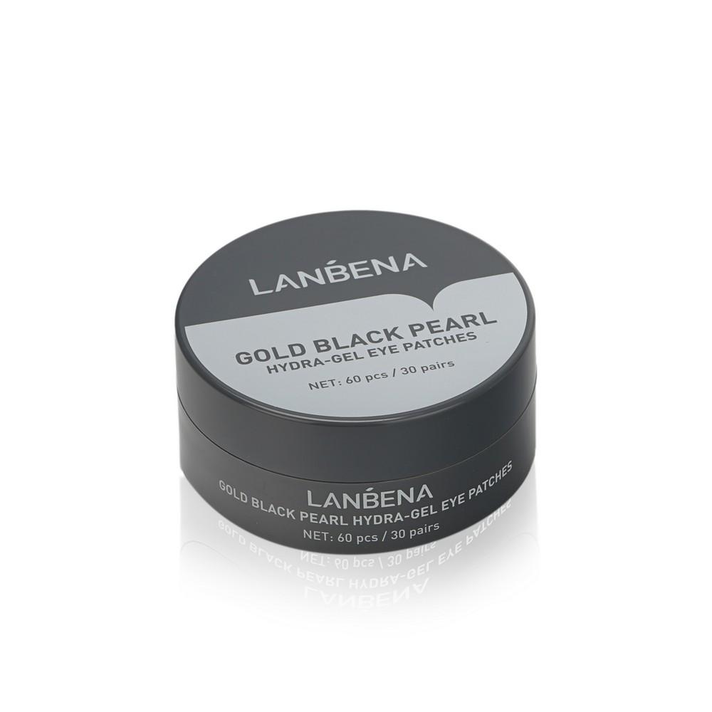 Гидрогелевые патчи для кожи вокруг глаз Lanbena Gold Black Pearl с золотом и чёрным жемчугом 60шт. Фото 5.