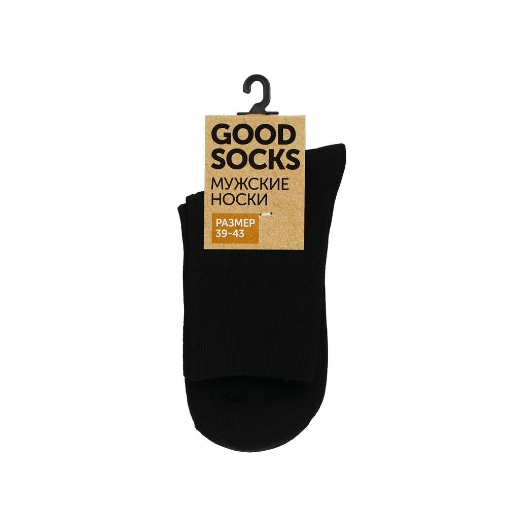 Мужские однотонные носки Good Socks Лапша Черный р.39-43.