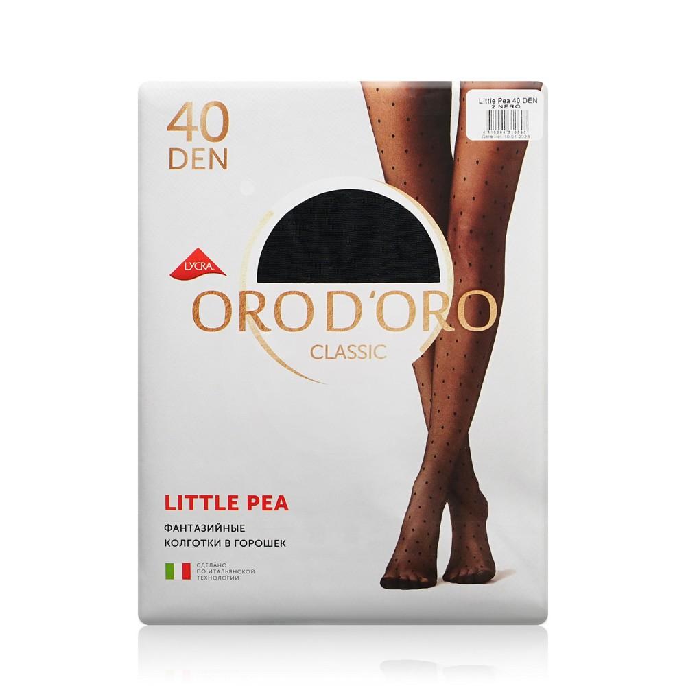 Женские колготки с рисунком Orodoro Little Pea 40den Nero 2 размер.