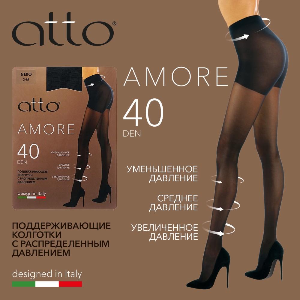 Женские поддерживающие колготки Atto Amore 40den Nero 3 размер. Фото 4.