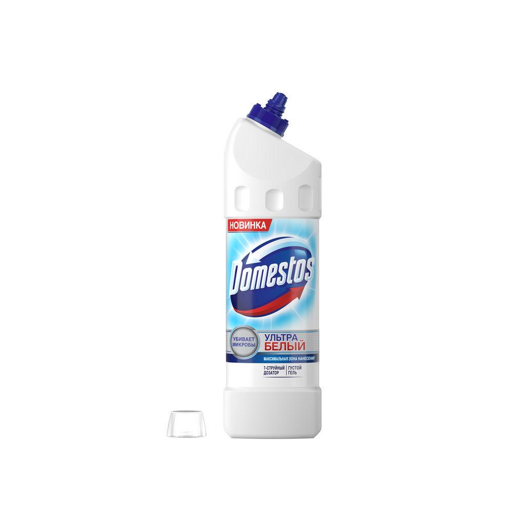 Средство для унитаза Domestos чистящее " ультра белый " 1л. Фото 2.