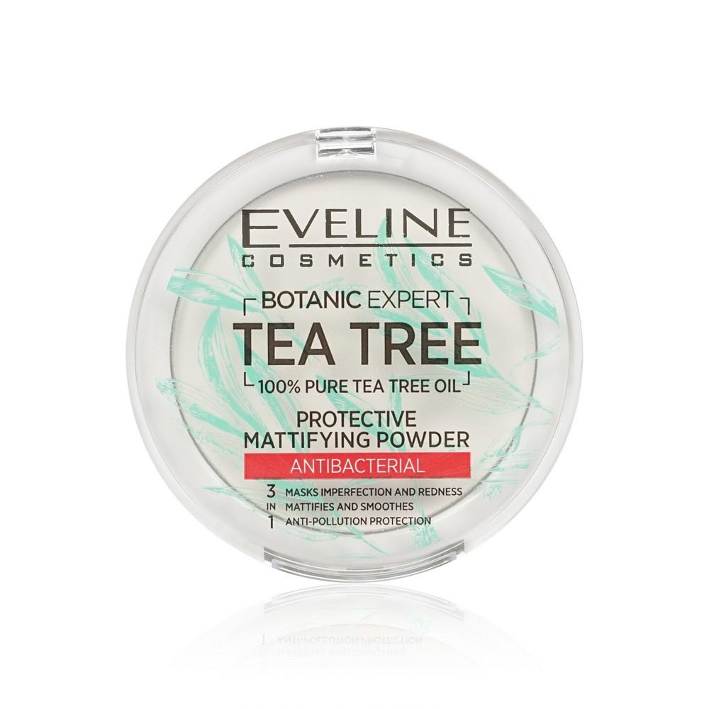 Пудра для лица Eveline Tea tree антибактериальная матирующая 001 Прозрачный 9г.