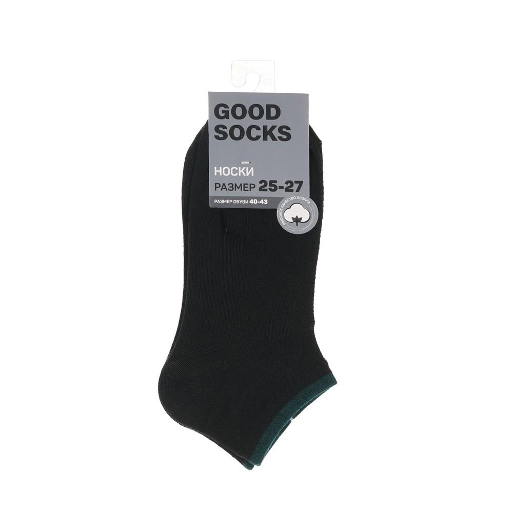 Мужские укороченные носки Good Socks черные с полоской р.25-27. Фото 1.