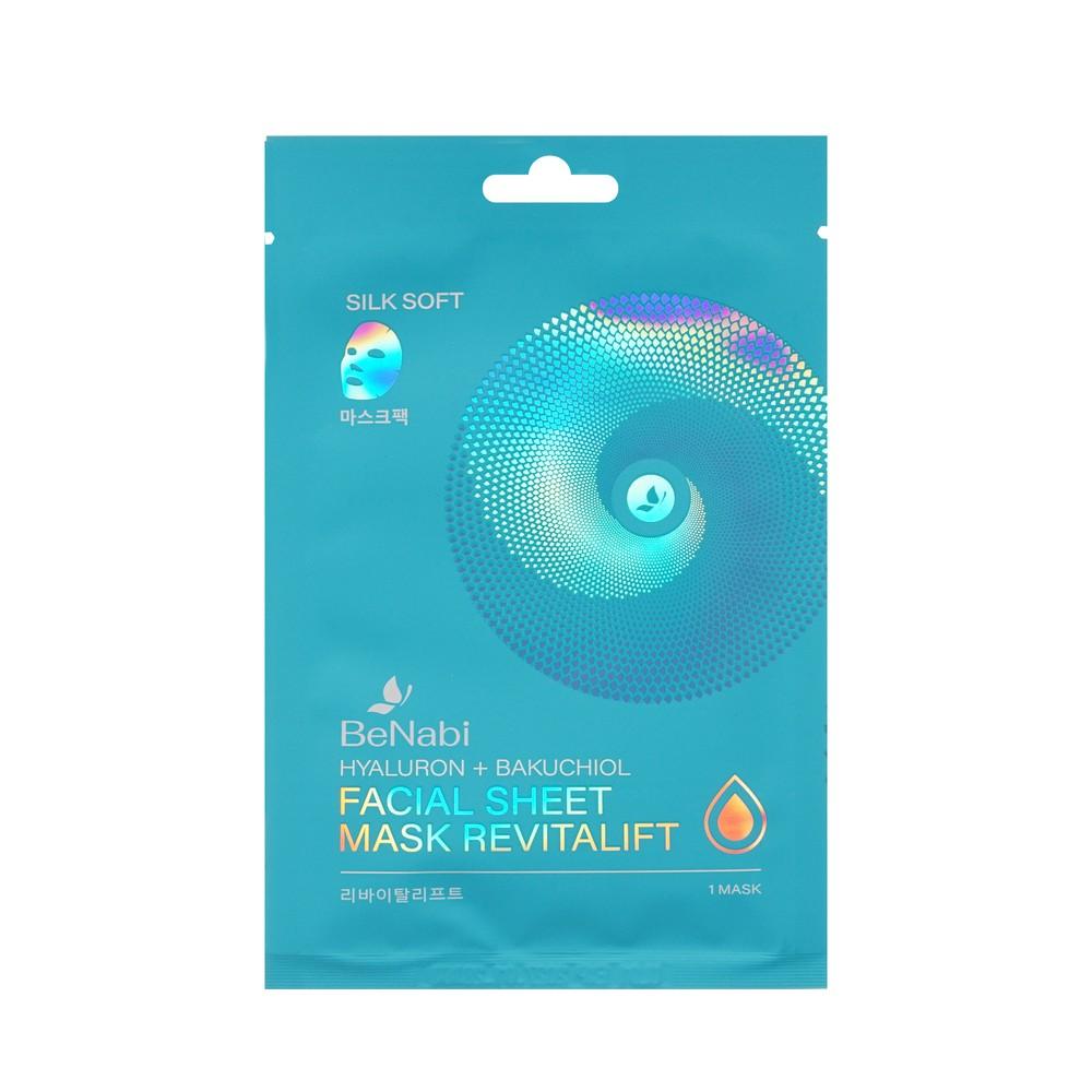 Маска для лица с гиалуроном , плацентой и бакучиолом Benabi Facial Sheet Mask Revitalift 23г.