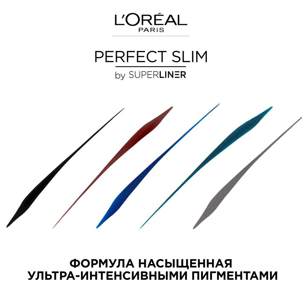 Подводка - фломастер для век L'Oreal Paris Super Liner " Perfect Slim " экстрачерная , 1мл. Фото 7.