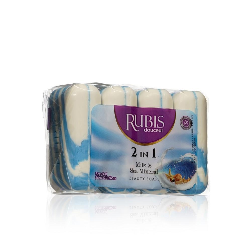 Мыло туалетное Rubis " Milk & Sea Mineral " 4*90г. Фото 2.