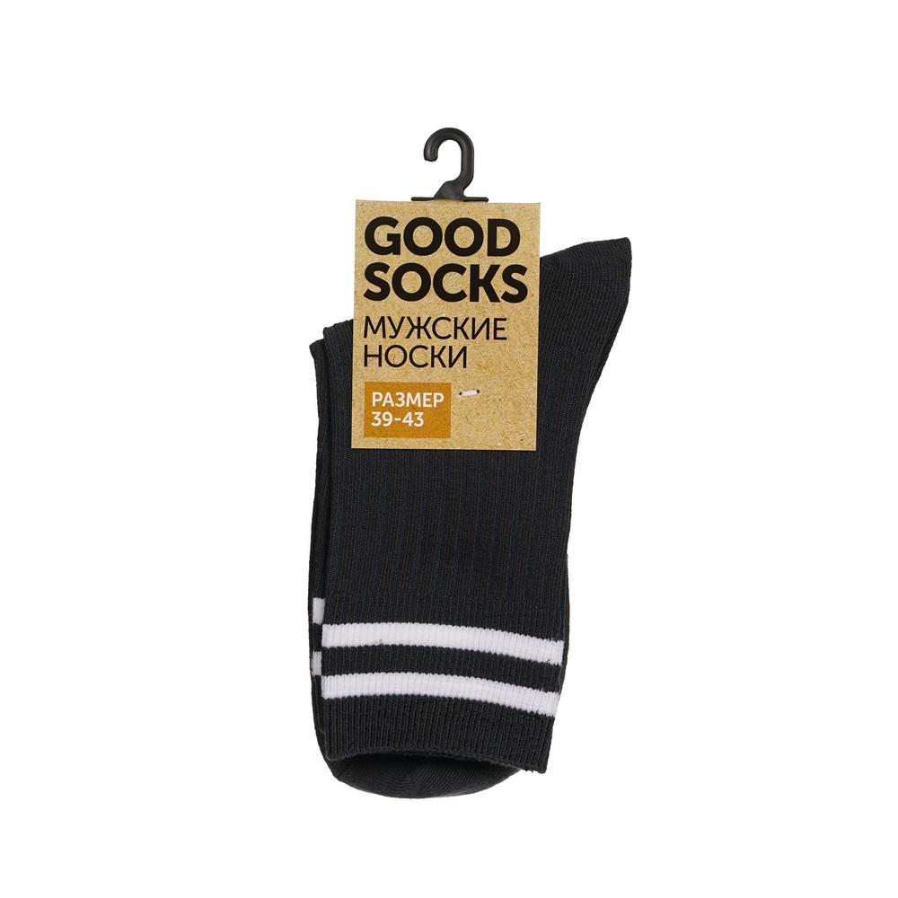 Мужские однотонные носки Good Socks Лапша/Полоски Серый р.39-43.