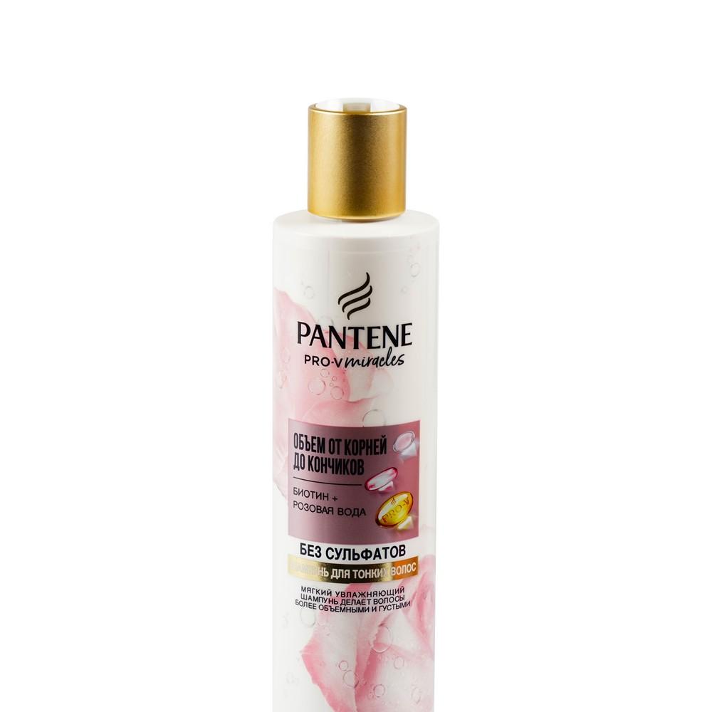 Шампунь для тонких волос Pantene Pro-V Rose Miracles объём от корней до кончиков без силиконов 225мл. Фото 3.