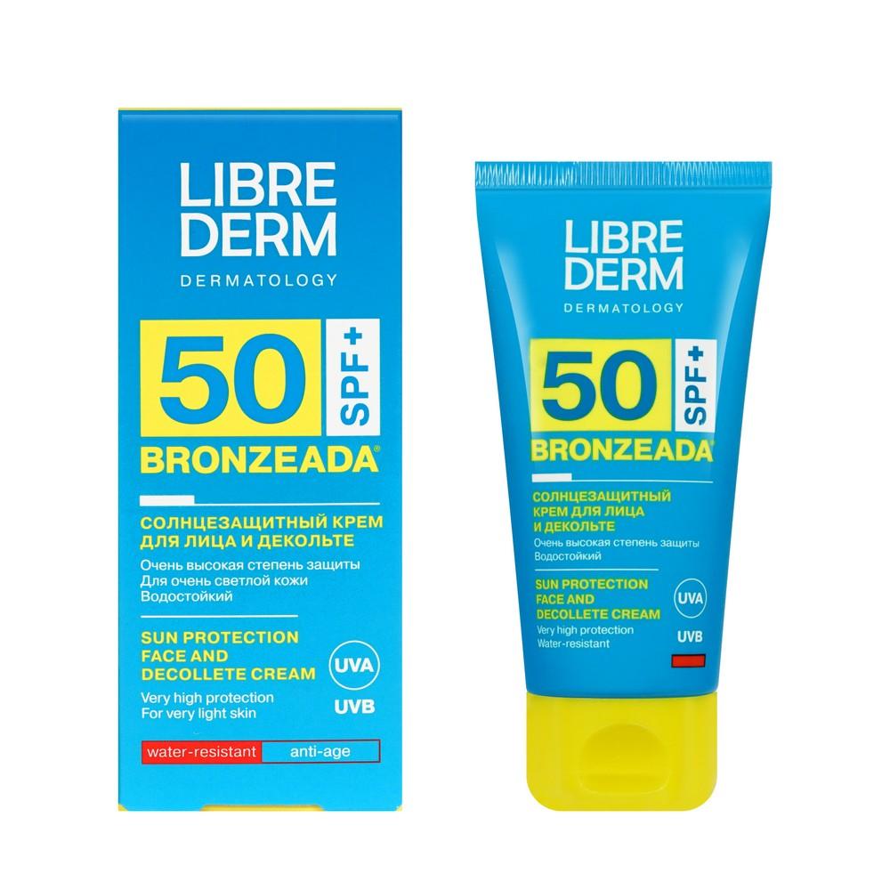 Солнцезащитный крем для лица и зоны декольте Librederm Bronzeada SPF 50 50мл.