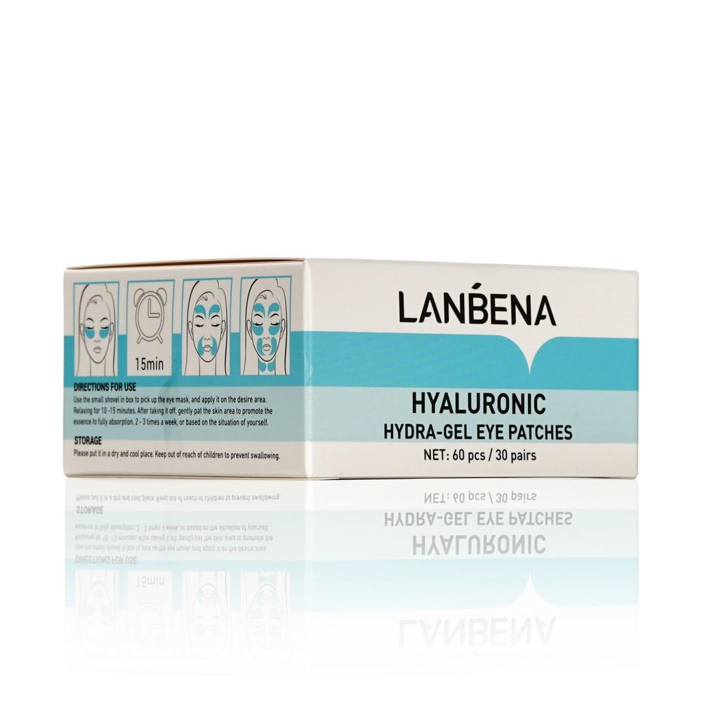 Гидрогелевые патчи для области вокруг глаз Lanbena Hyaluronic Hydra-Gel Eye Patches с гиалуроном 60шт. Фото 3.