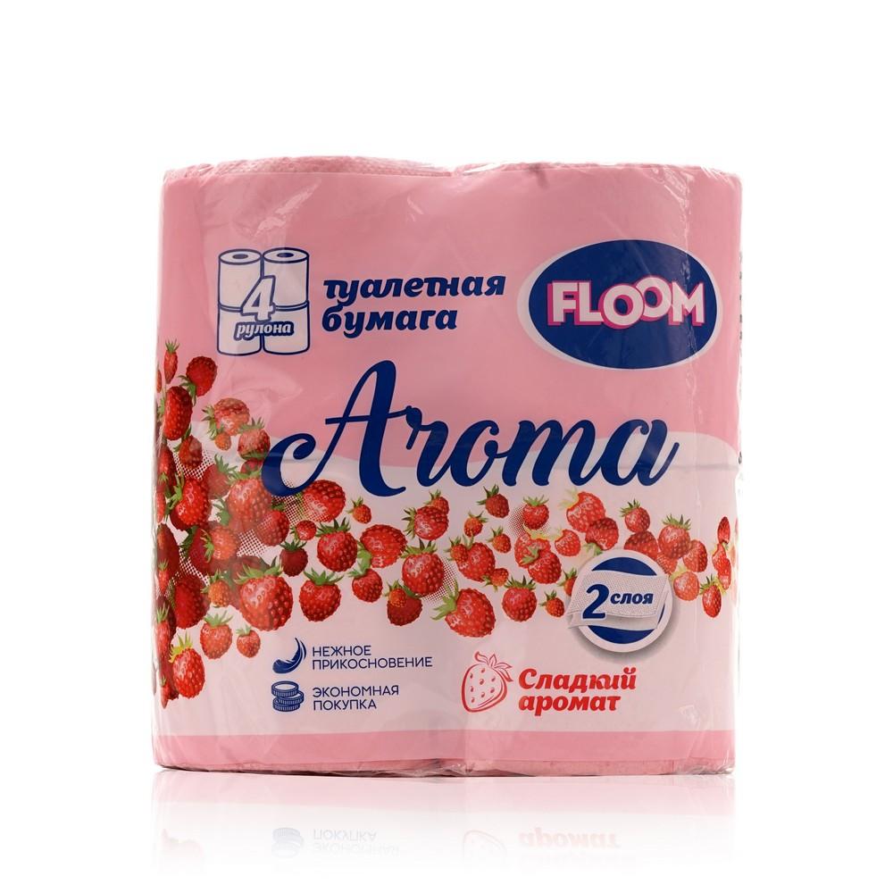 Туалетная бумага Floom Aroma " Земляника " , 2х-слойная , 4шт. Фото 1.