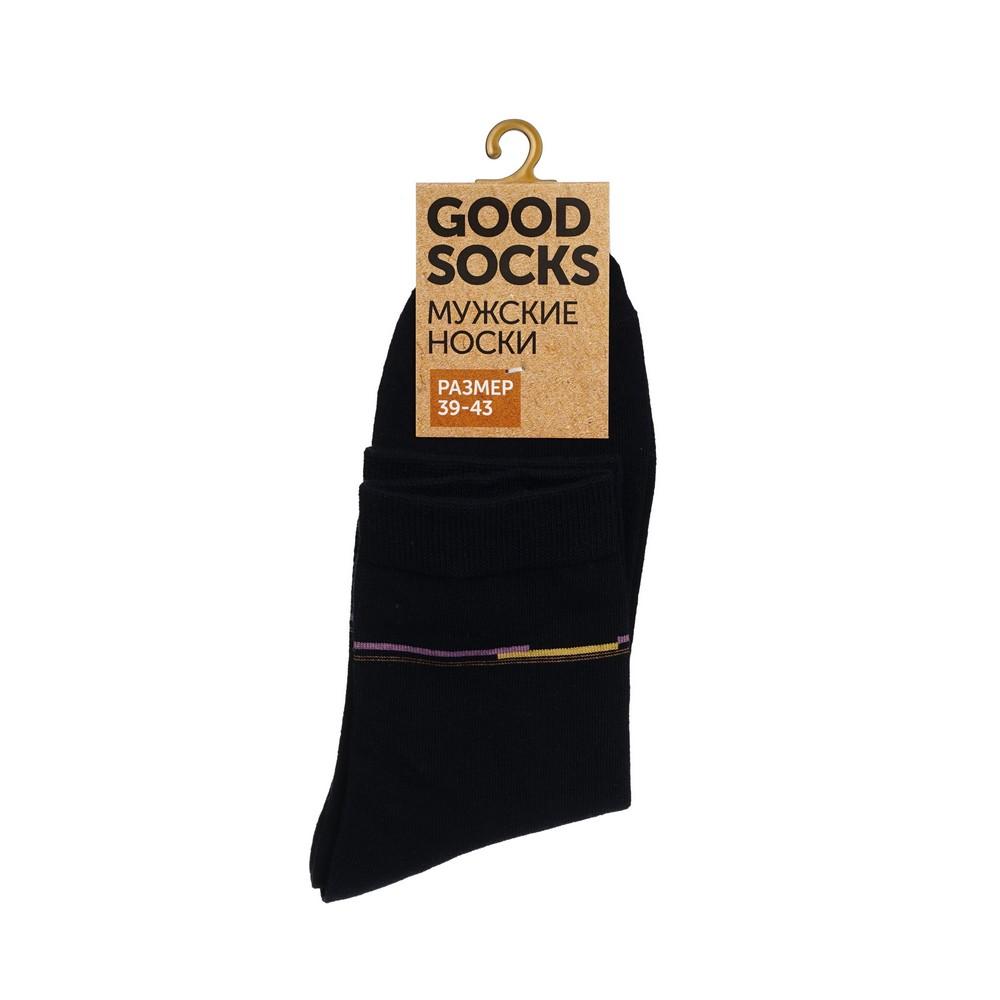 Мужские однотонные носки Good Socks Цветные полоски Синий р.39-43. Фото 1.