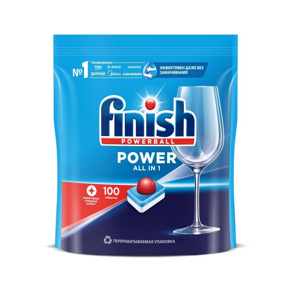 Таблетки Finish Power All in 1 для посудомоечных машин 100шт. Фото 1.