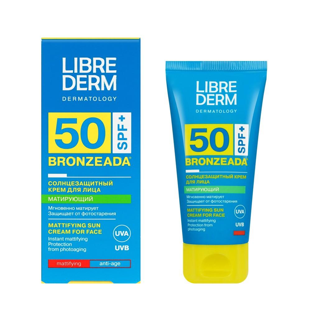 Солнцезащитный матирующий крем для лица Librederm Bronzeada SPF 50 50мл.