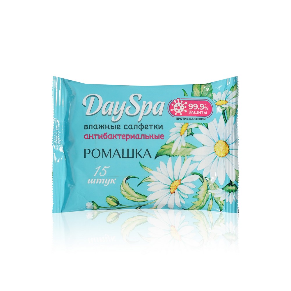 Антибактериальные влажные салфетки Day Spa  ромашка  15шт