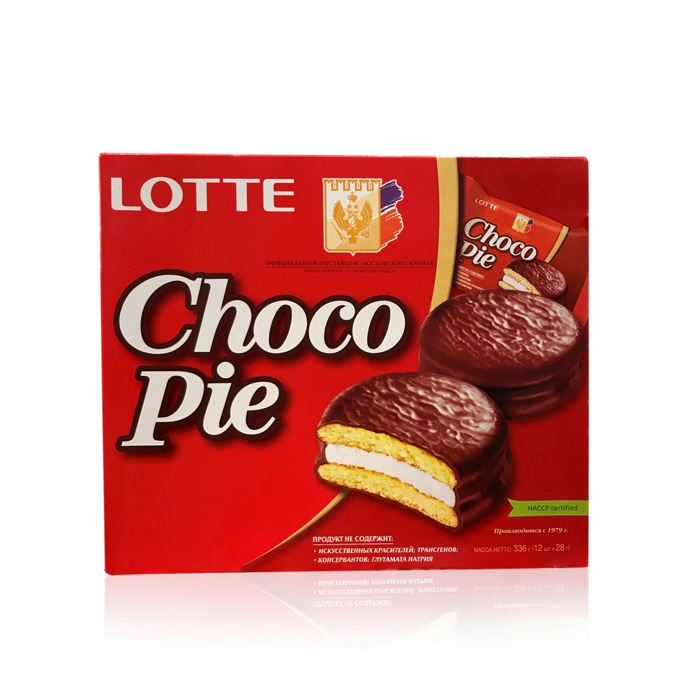 печенье бисквитное lotte choco pie глазированное со вкусом клубники 168 г Печенье Lotte  Choco Pie  12шт