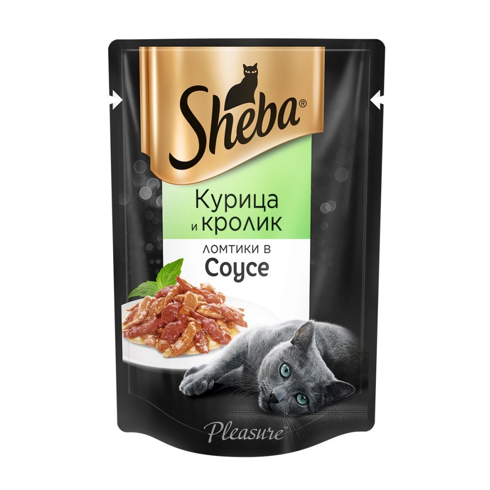 

Влажный корм для кошек Sheba Pleasure ломтики в соусе с курицей и кроликом 85г