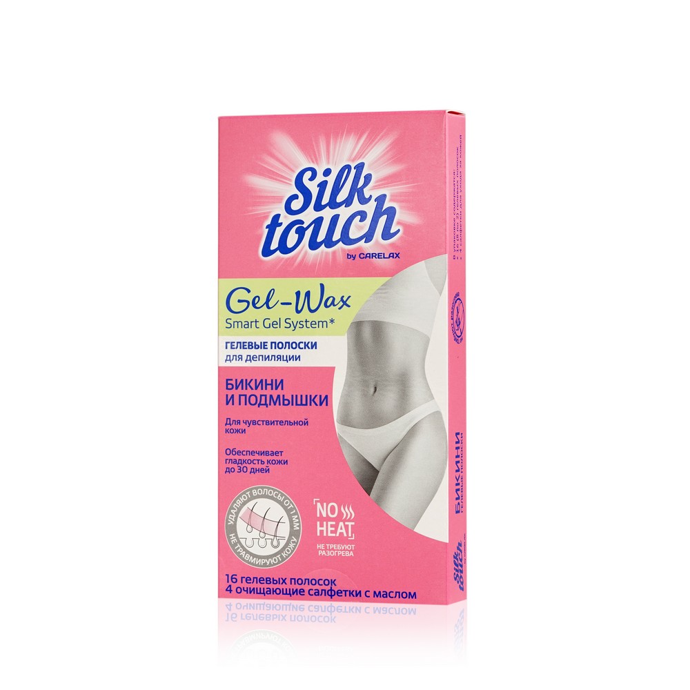 Восковые полоски для депиляции Carelax Silk Touch Gel-Wax для зоны бикини 16шт