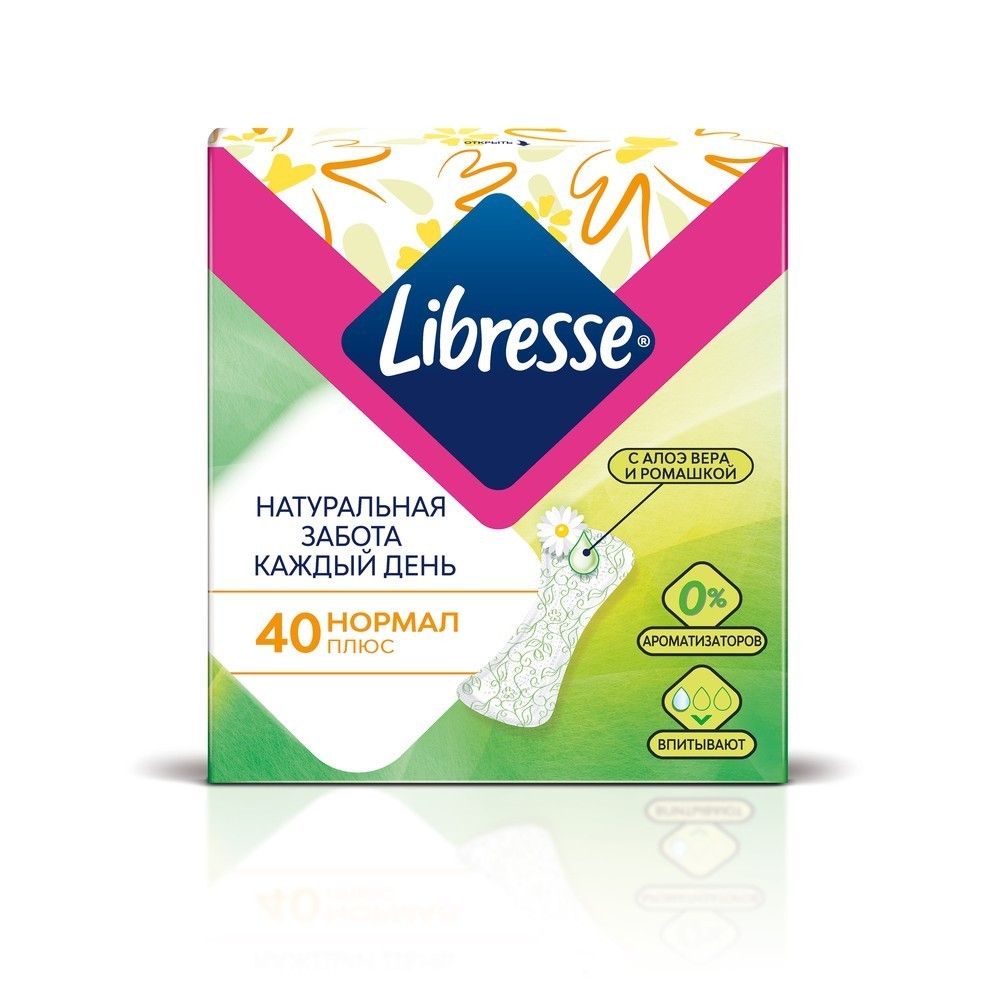 

Ежедневные прокладки Libresse Natural Care Normal 40шт